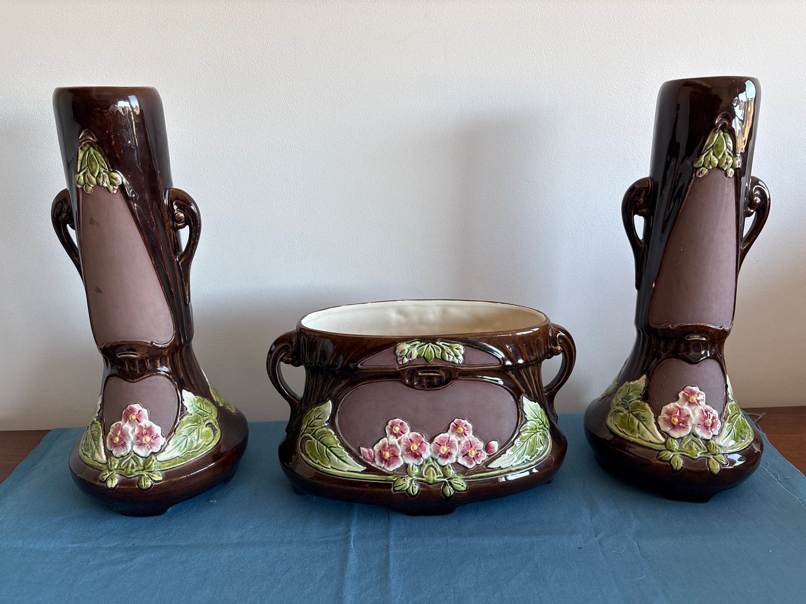 Art Nouveau Majolica  set, Antiek en Kunst, Ophalen of Verzenden