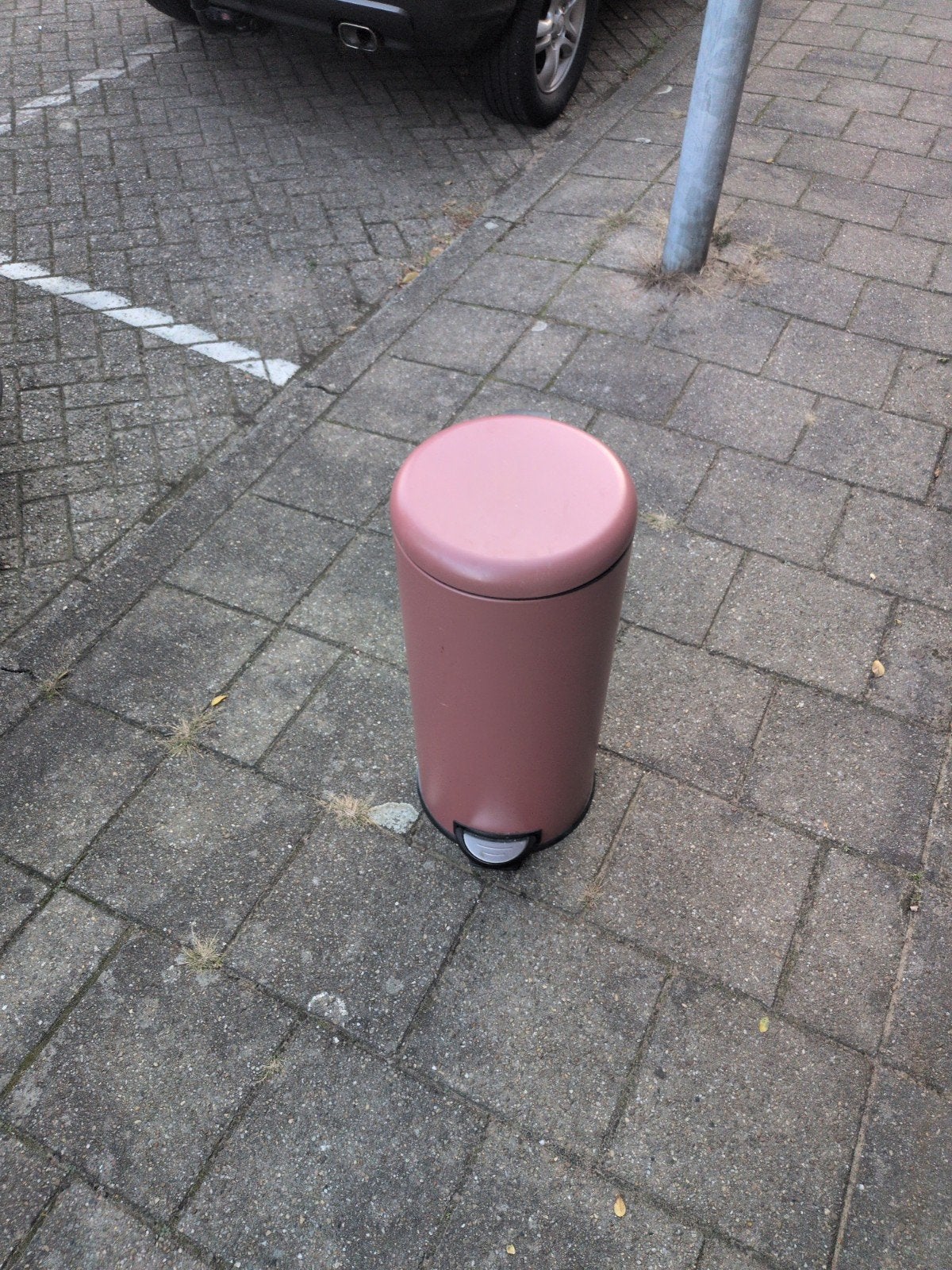 Stijlvolle roze pedaalemmer - Zo goed als nieuw, Ophalen, 50 – 75, Met pedaal, Metaal
