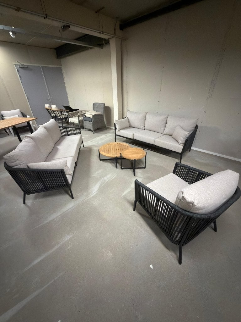 Ouddorp Loungeset, 2 driezitsbank, 1 stoel en 2 salontafels, Aluminium, Ophalen of Verzenden, Loungeset, 7 zitplaatsen
