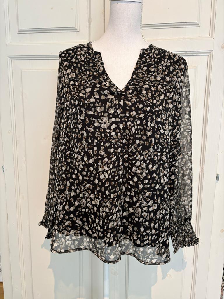 Co'Couture Blouse met Dierenprint en Gouden Details, Ophalen of Verzenden, Zo goed als nieuw, Maat 38/40 (M), Zwart