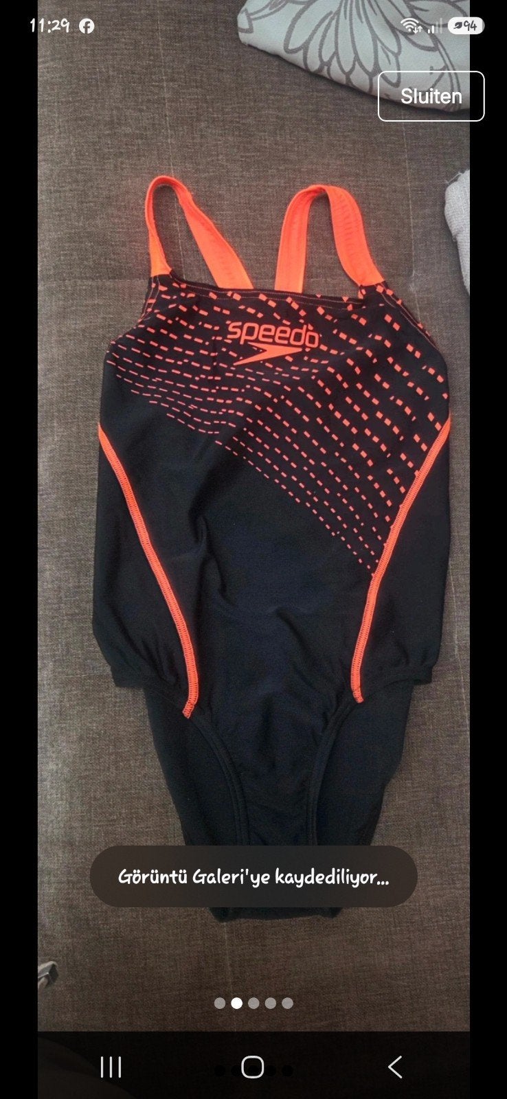 Speedo Badpak Maat 152 - Zwart met Oranje Details, Zwart, Badpak, Gedragen, Speedo