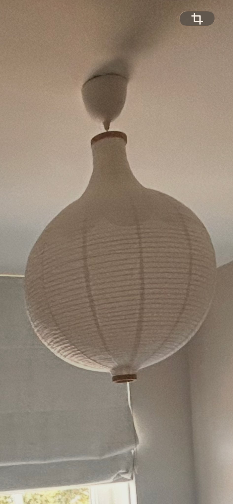 Risbyn ikea Witte papieren hanglamp - sfeervolle verlichting, Ophalen of Verzenden, Gebruikt, Overige materialen, E27 (groot)