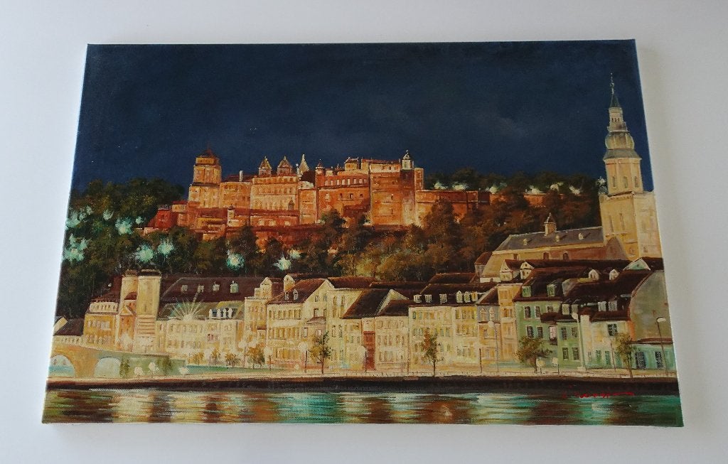 Klassiek Schilderij van Slot Heidelberg - Acrylverf, Ophalen