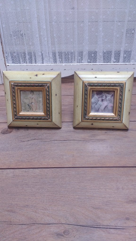 Fotolijstjes, 2 stuks, brocante., Ophalen of Verzenden