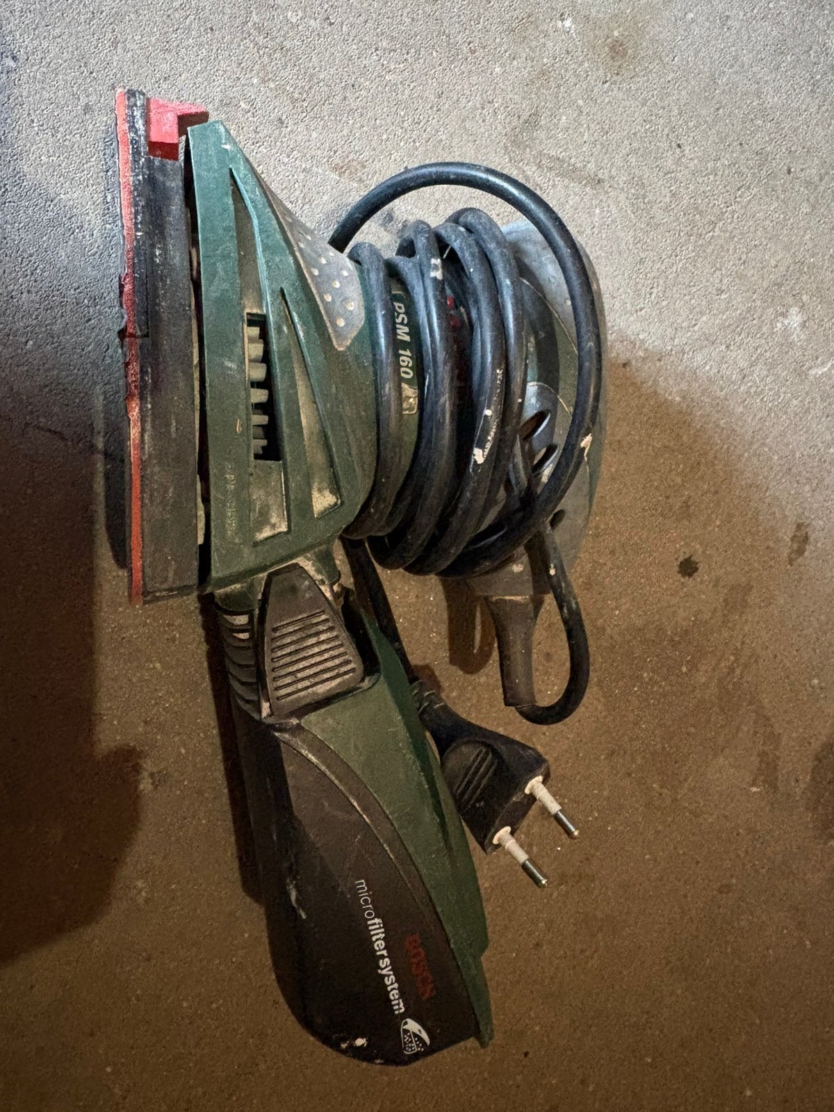Bosch PSM 160 schuurmachine, Ophalen of Verzenden, Zo goed als nieuw, Zilver, Overige materialen