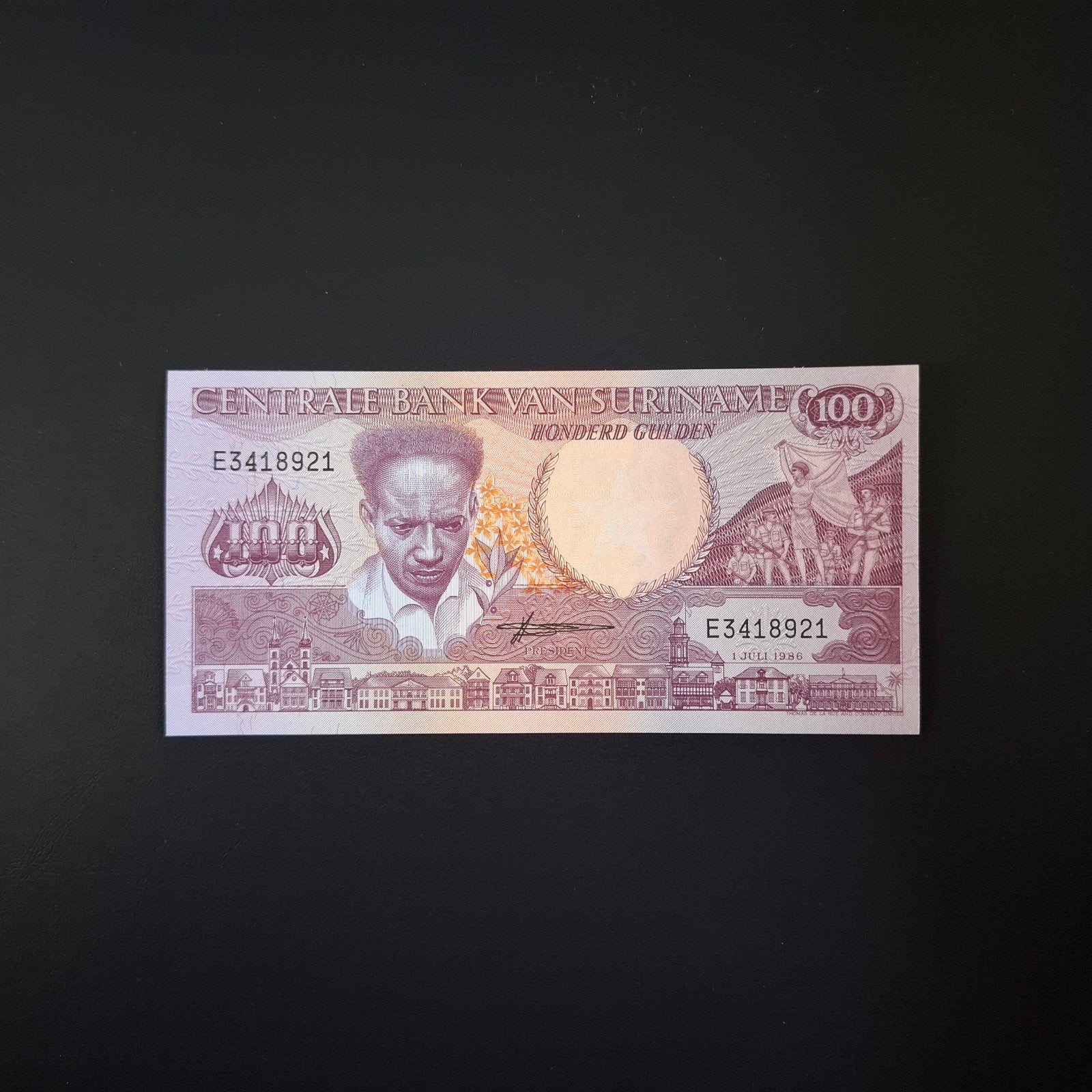100 gulden Suriname #039, Postzegels en Munten, Verzenden, Zuid-Amerika, Los biljet
