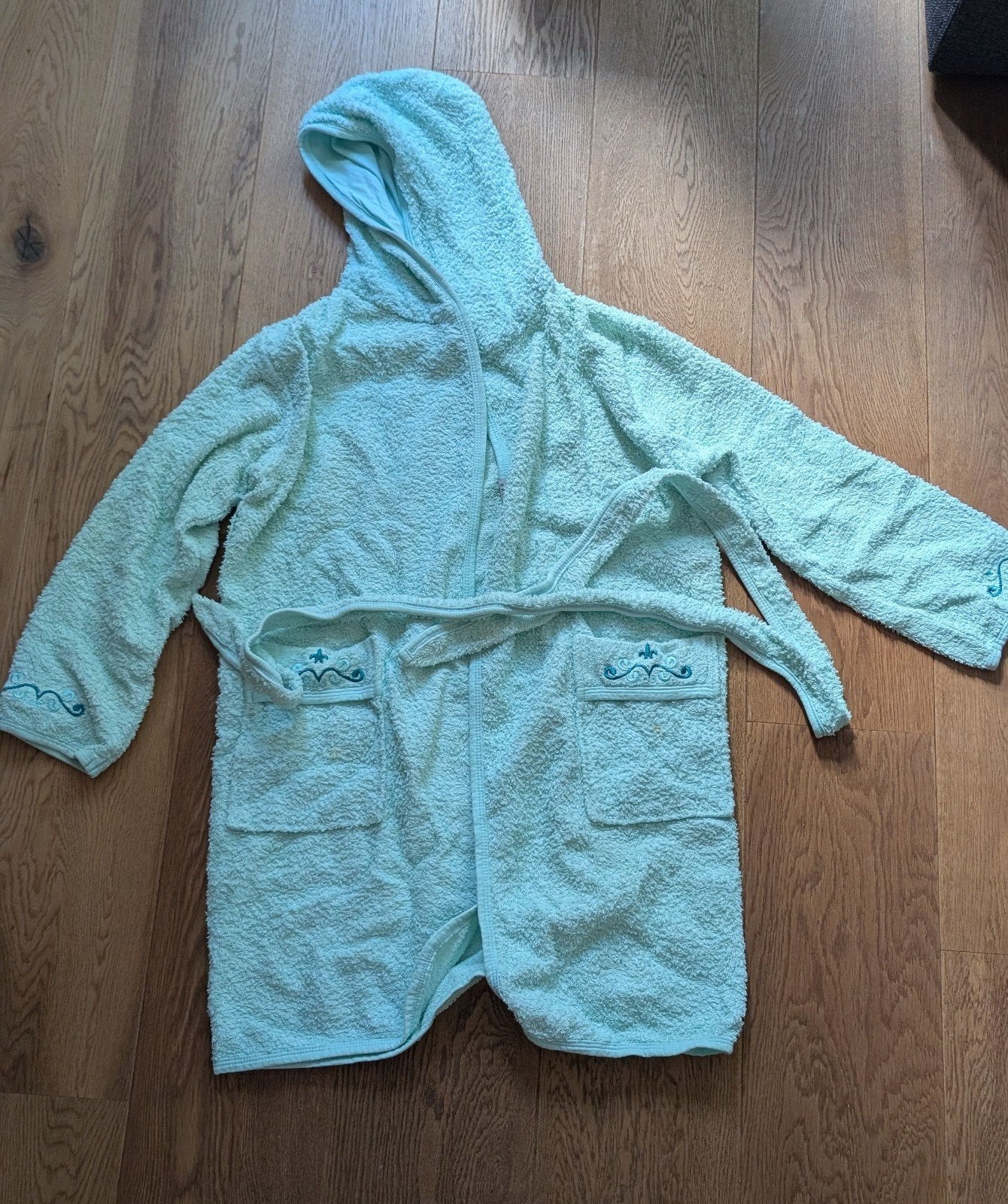 Badjas met capuchon - Lichtblauwe, Ophalen of Verzenden, Gedragen, Maat 36 (S)