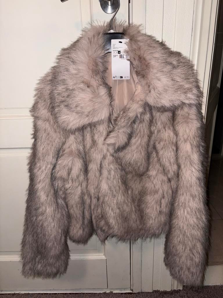 Nieuwe bontjas, maat 38, beige, Kleding | Dames, Ophalen of Verzenden, Nieuw, Maat 38/40 (M), Beige