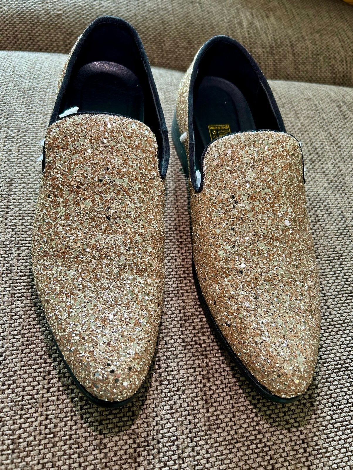 Gouden glitter schoenen maat 43 nieuw goud glitters, Loafers, Overige kleuren, Nieuw, Ophalen of Verzenden