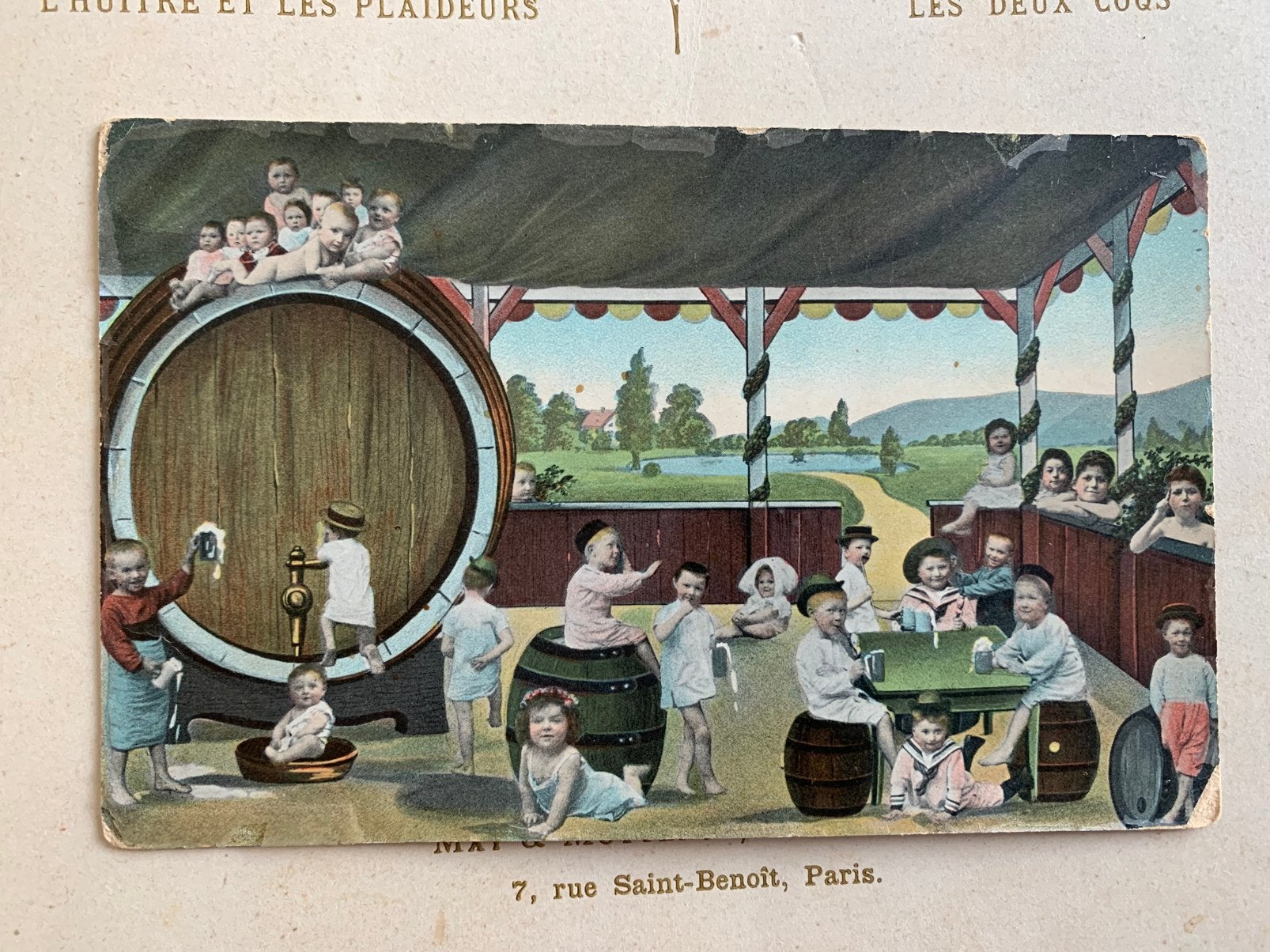 1909 Kindjes, baby’s op een bierfeest (BA), Verzamelen, Ansichtkaarten | Themakaarten, Gelopen, Voor 1920, Kinderen, Ophalen of Verzenden