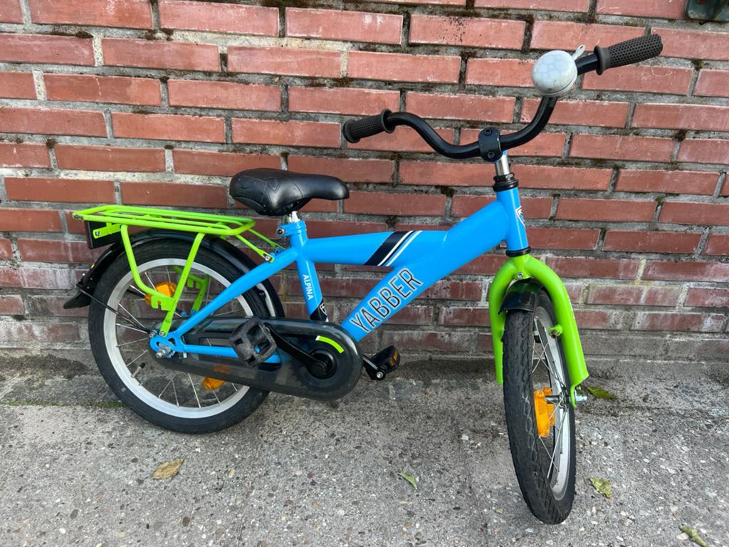 Alpina jongensfiets, Ophalen, Gebruikt, Terugtraprem, 16 tot 20 inch