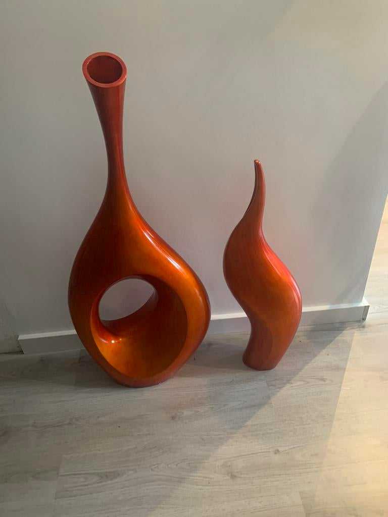 Siervazen van presento rood groot, Ophalen, Minder dan 50 cm, Rood, Glas