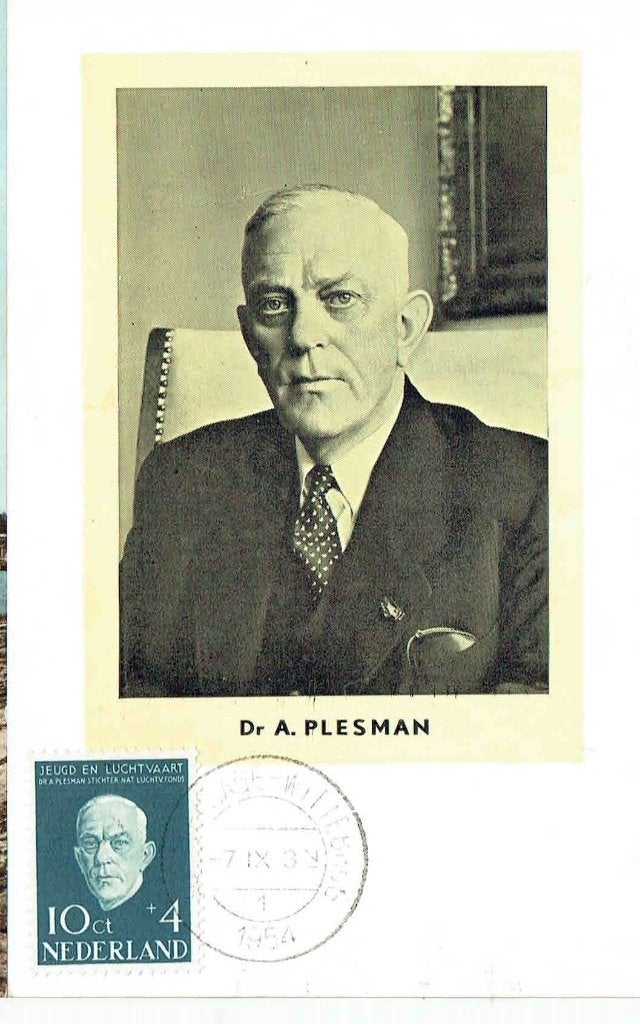 Nederland 1954 Maxikaart Luchtvaart Dr. Albert Plesman, Verzenden, Overige typen