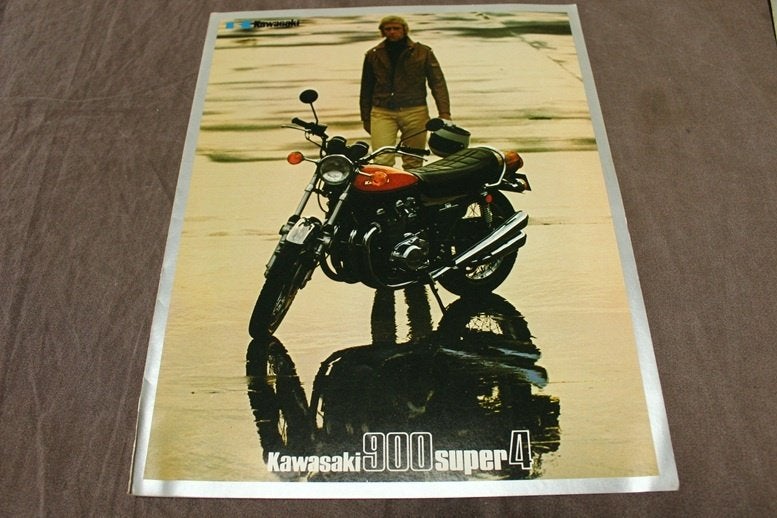 Kawasaki 900 DOHC super 4 verkoop folder brochure, Ophalen of Verzenden, Gelezen