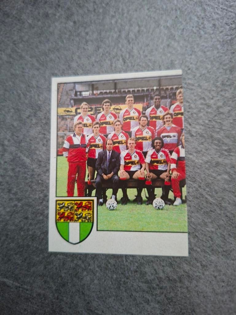 Panini sticker Voetbal 89. Deel teamfoto Feyenoord., Verzenden, Zo goed als nieuw, Sticker