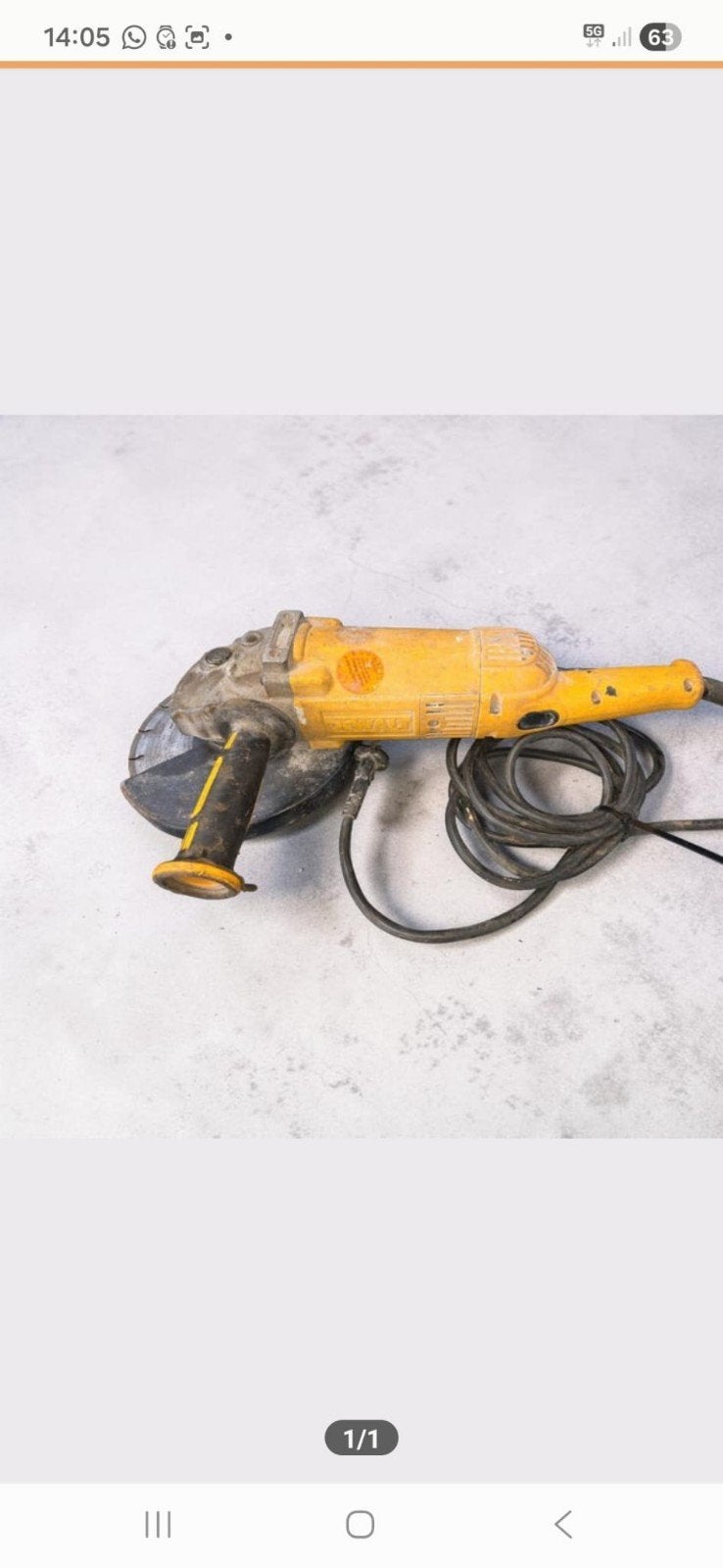 Gebruikte DeWalt haakse slijper, Ophalen of Verzenden, Gebruikt, 1000 watt of meer, Haakse handslijpmachine