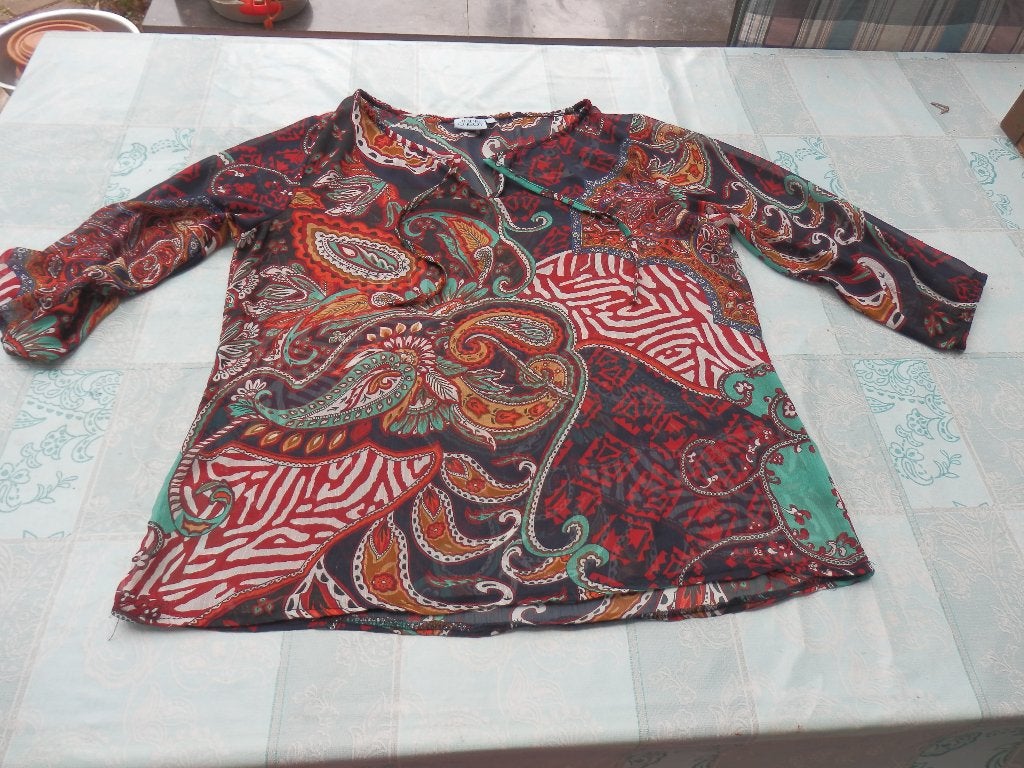 John Cabot Tuniek Paisley Print Maat L, Overige kleuren, Maat 42/44 (L), Ophalen of Verzenden, Zo goed als nieuw