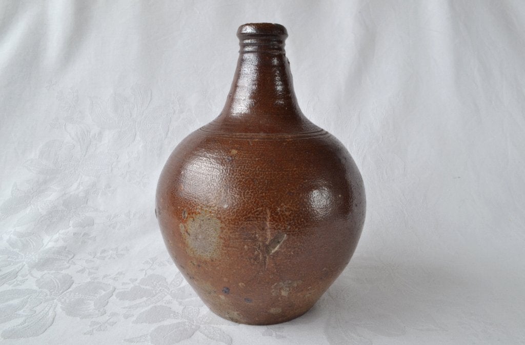 Bruine aardewerk Buikfles / Rijnland Kruik – Duitsland 1600s, Ophalen of Verzenden