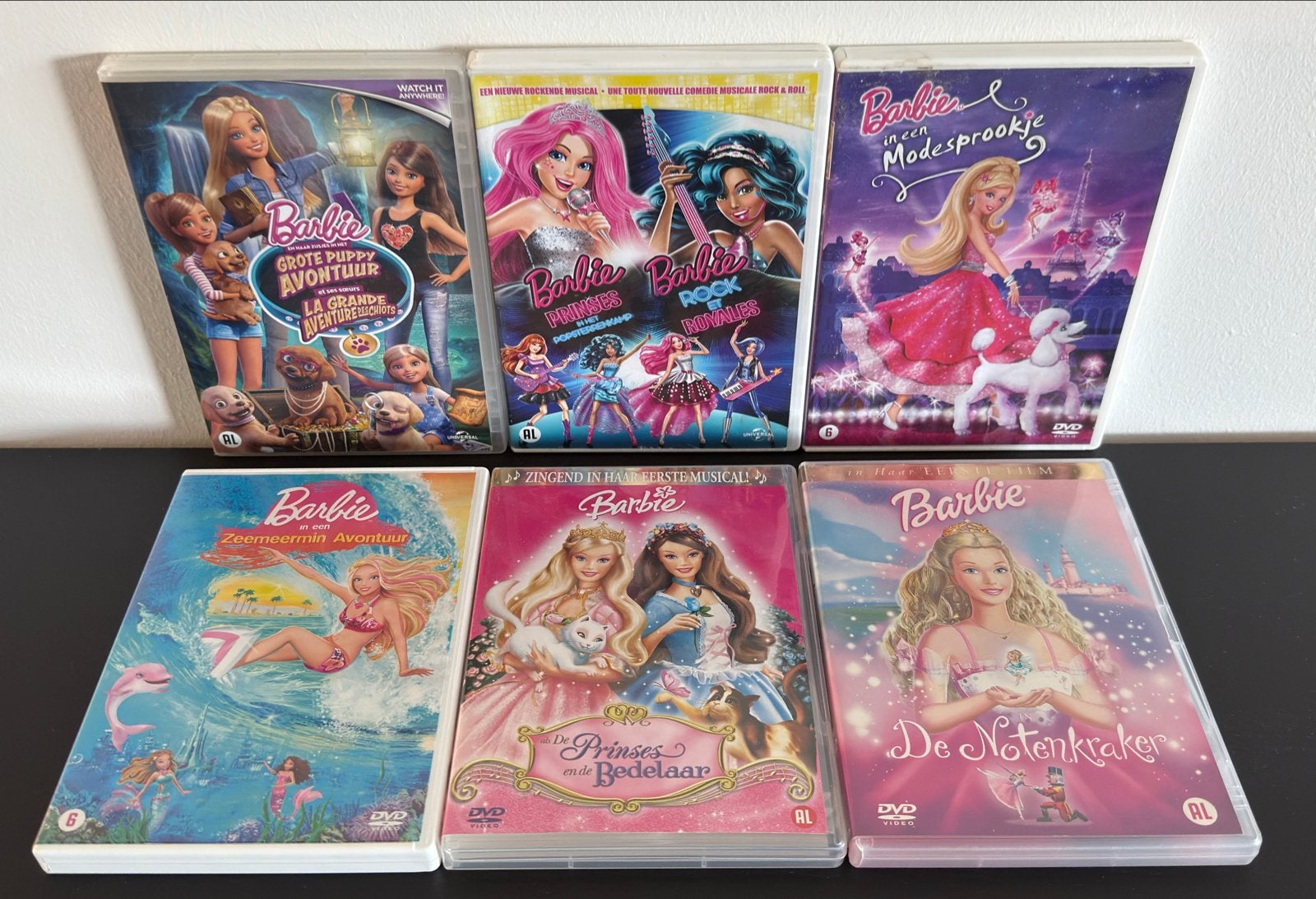 6 Barbie DVD Collectie - Films voor Kinderen, Cd's en Dvd's, Gebruikt, Animatie, Alle leeftijden, Box/collectie