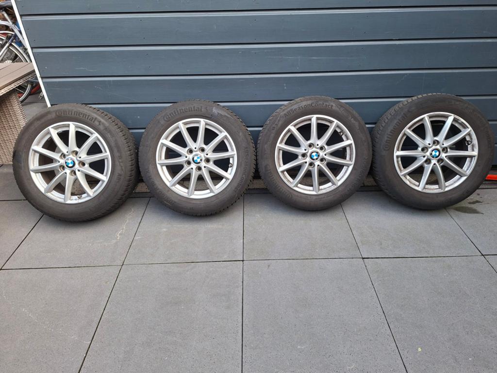 Banden op velgen met sensor voor BMW 218i Active Tourer, Ophalen, Gebruikt, 16 inch, Banden en Velgen