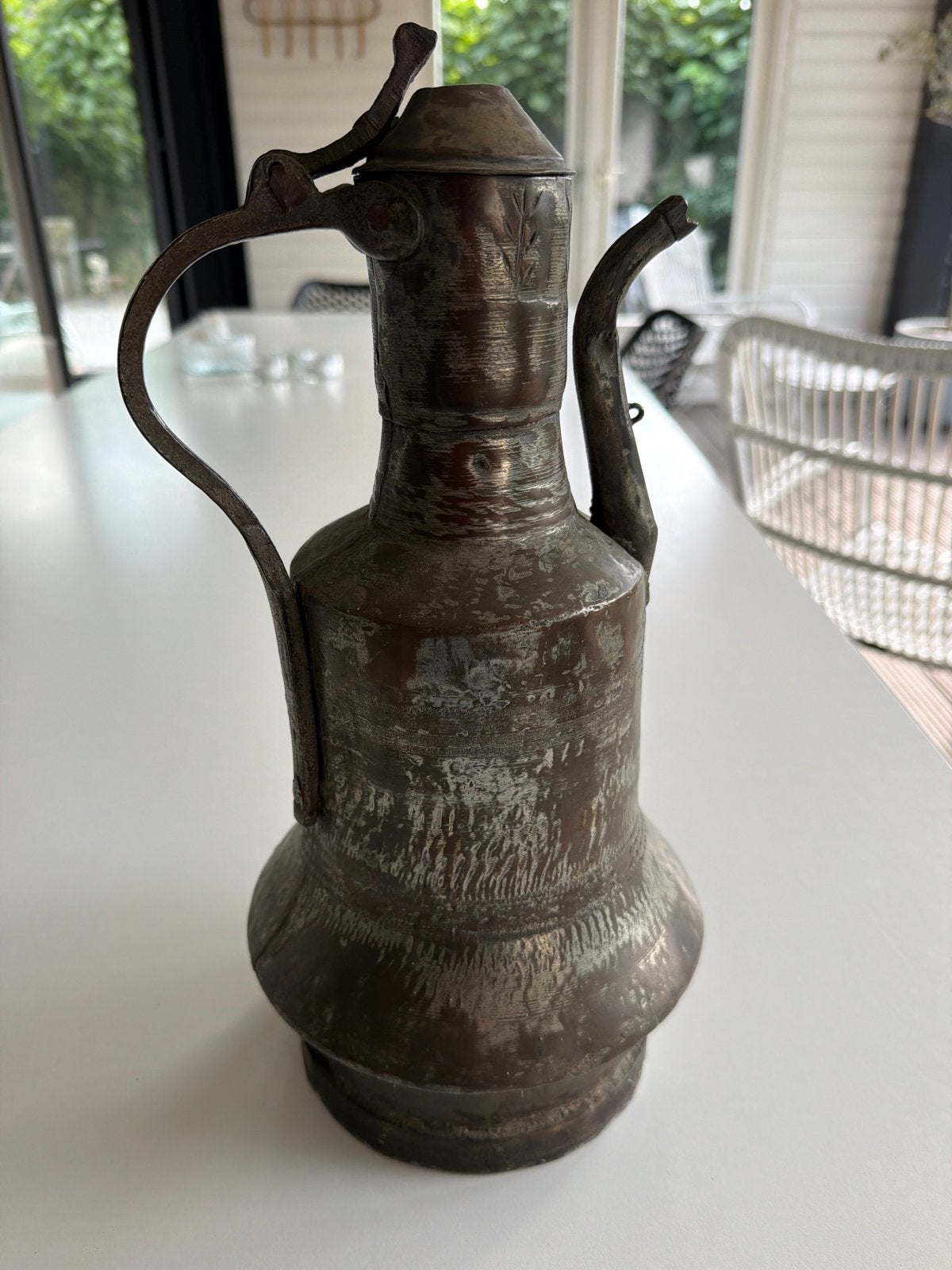 Antieke koperen waterkan / schenkkan ibrik, Antiek en Kunst, Ophalen of Verzenden, Koper