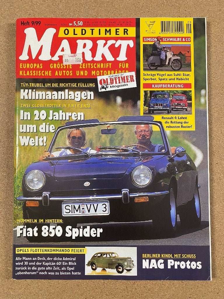 Oldtimer Markt 9 1999 Duits, Verzenden, Gelezen, Algemeen