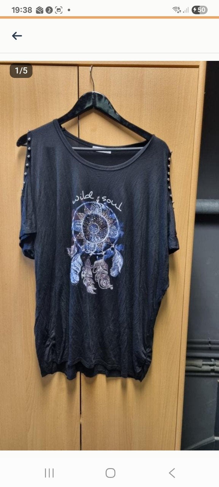 Zwart Zomershirt M/L met Stoere Dromenvanger Opdruk, Maat 38/40 (M), Zwart, Ophalen of Verzenden, Korte mouw