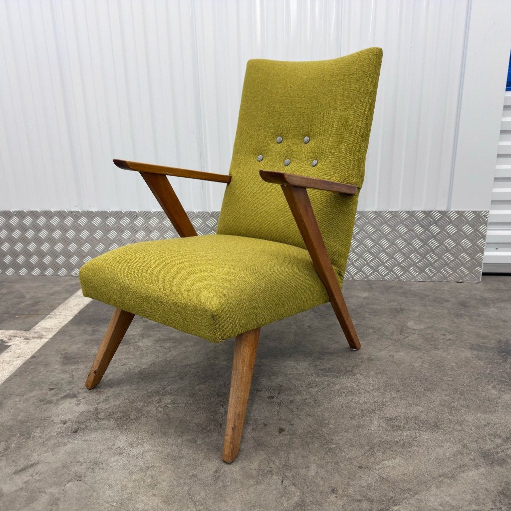 2 Mid-Century Modern vintage retro Fauteuils (Jaren ’50/’60), Huis en Inrichting, Fauteuils, Ophalen, Gebruikt, Minder dan 75 cm