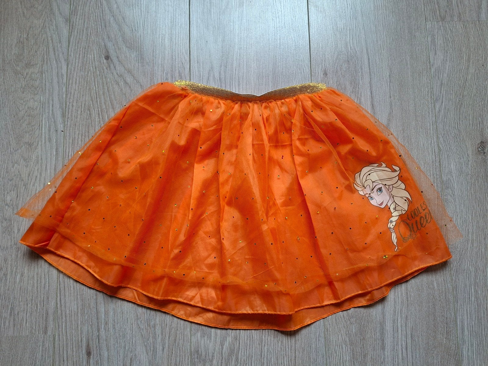 Disney Frozen Voetbal WK Oranje Glitter Tule Rok Mt 128-134, Ophalen of Verzenden, Zo goed als nieuw, Meisje