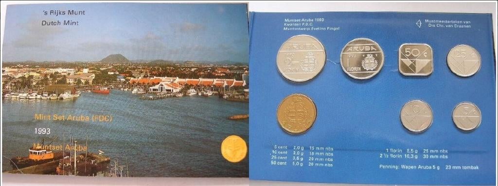 Aruba FDC set 1993, Postzegels en Munten, Munten | Nederland, Verzenden, Koningin Beatrix, Overige waardes