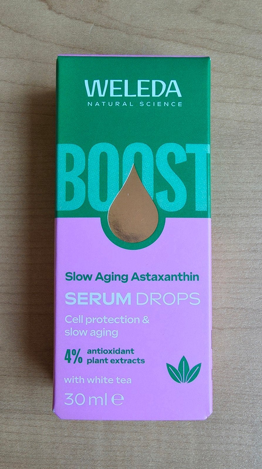 Weleda Boost Slow Aging Astaxanthin Serum Drops 30ml, Ophalen of Verzenden, Nieuw, Gehele gezicht, Verzorging