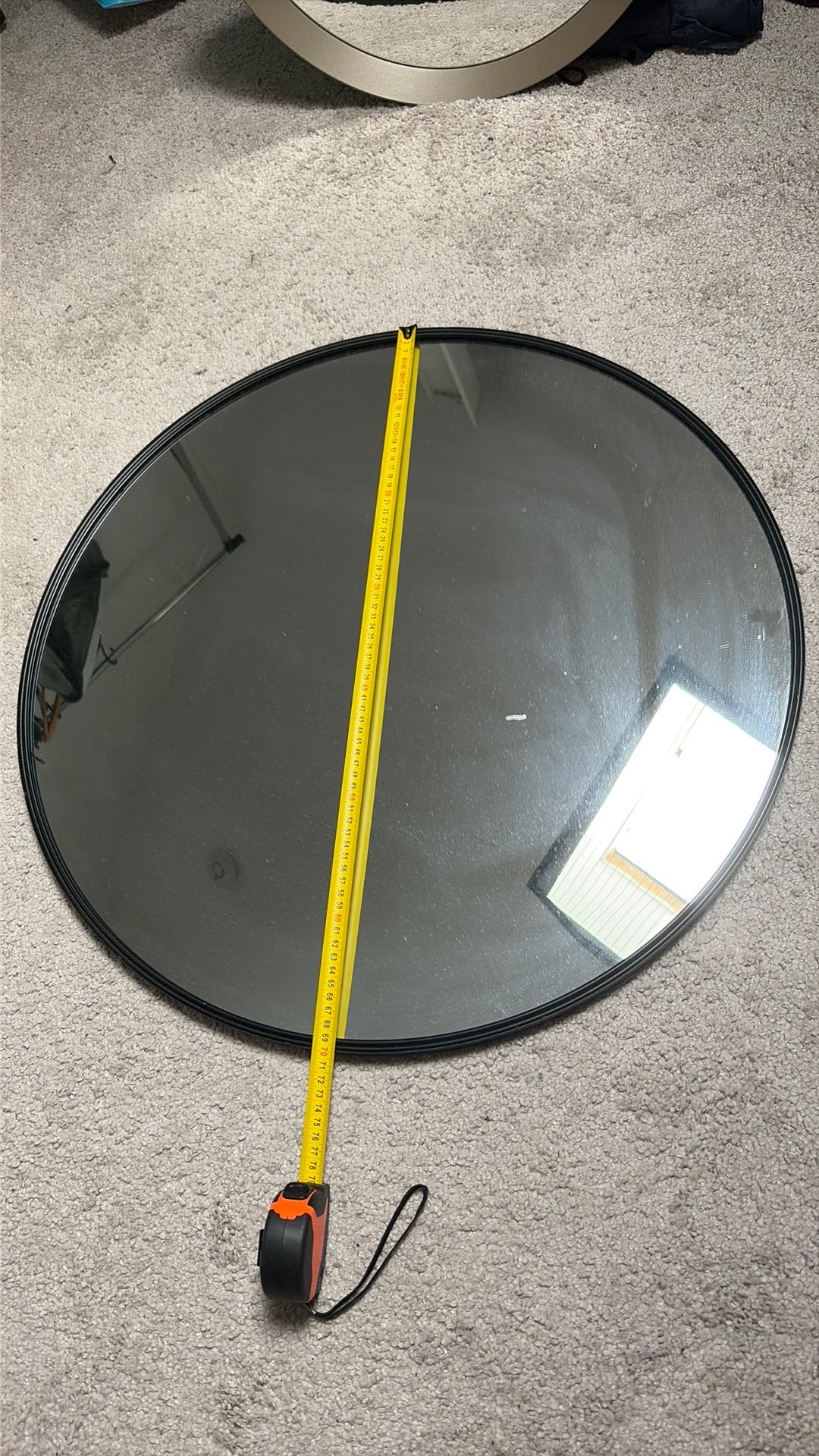 Ronde spiegel 70cm, Ophalen, Zo goed als nieuw, Rechthoekig, 60 cm of meer