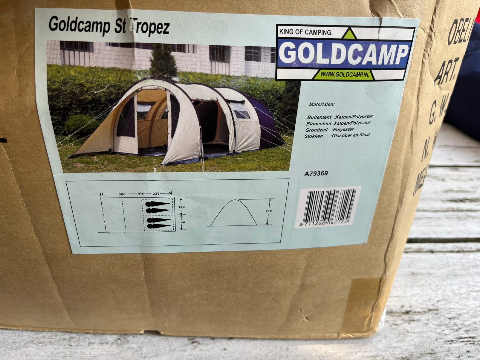 Goldcamp st Tropez tunneltent 4 persoons, Caravans en Kamperen, Ophalen, Gebruikt