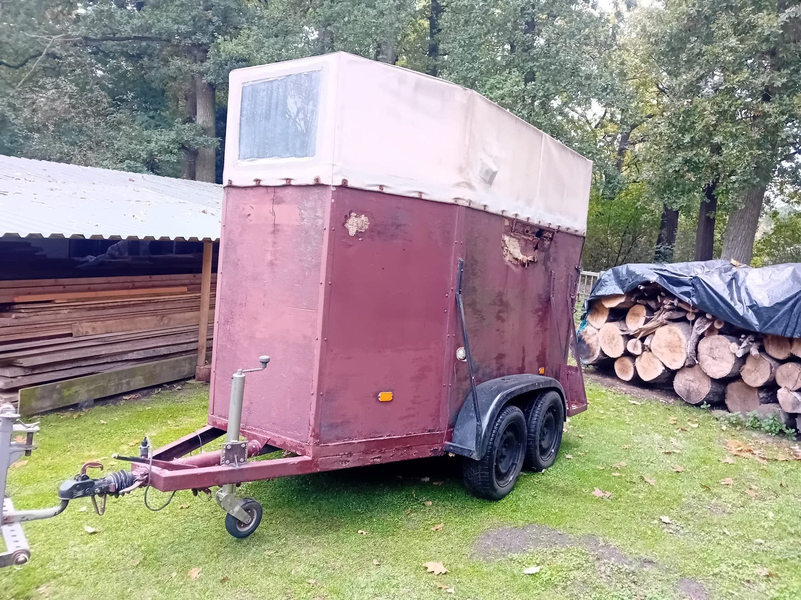 Mulco paardentrailer opknapper met kenteken, Ophalen, Gebruikt, Hout, 2-paards trailer