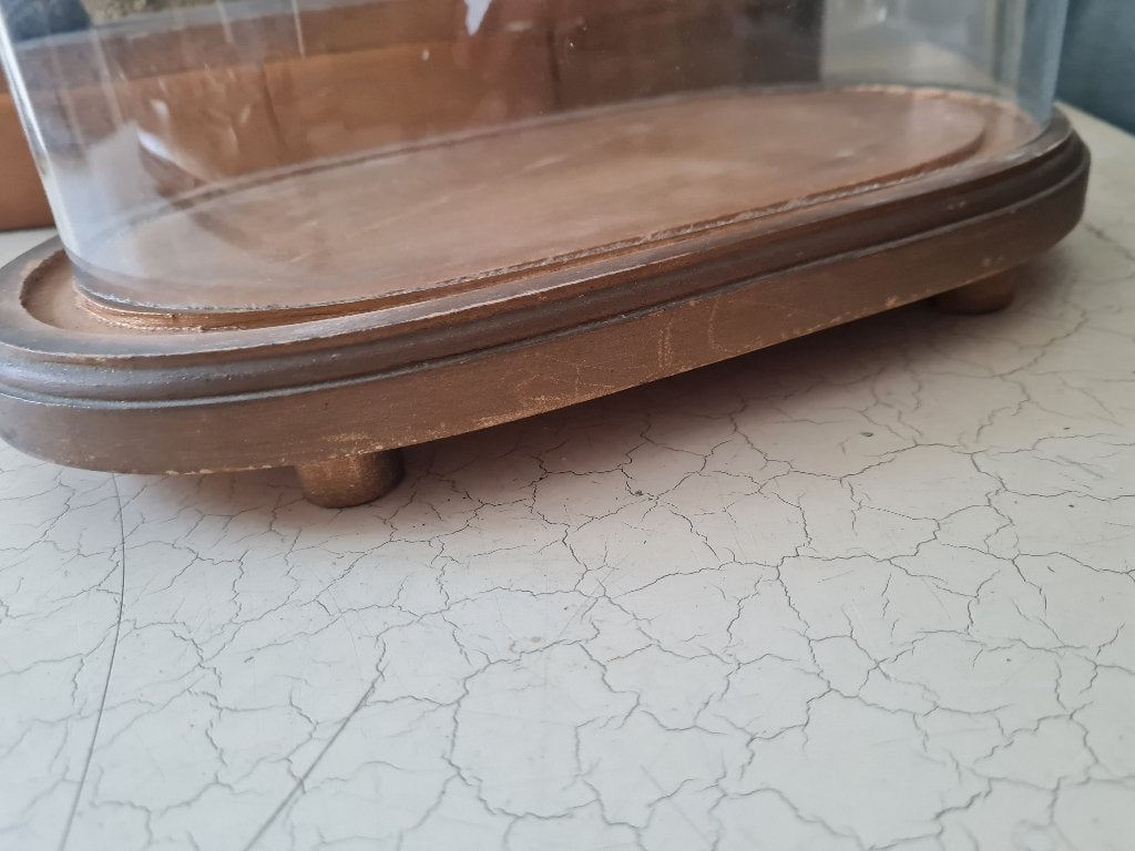 Vintage ovale stolp met houten onderbord, Heikant 21 Kaatsheuvel, Belle Vieille Brocante, Ophalen of Verzenden, Jolandamonsieurs@gmail.com