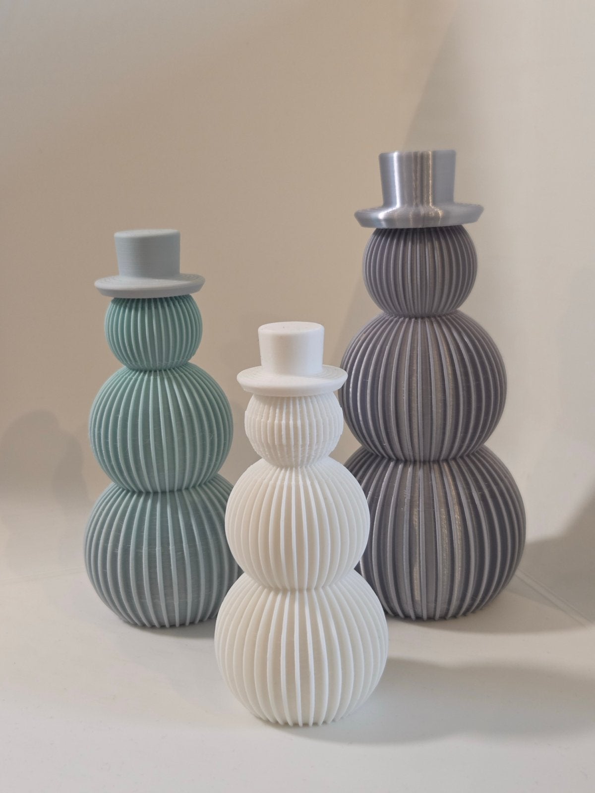 3D Geprinte Japandi Sneeuwpoppen - Set van 3, Huis en Inrichting, Meerkleurig, Nieuw, Kunststof, Ophalen of Verzenden