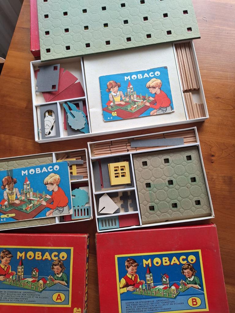 3x Mobaco bouwdoos t.e.a.b. '50 - Vintage speelgoed, Ophalen of Verzenden, Gebruikt, Overige merken