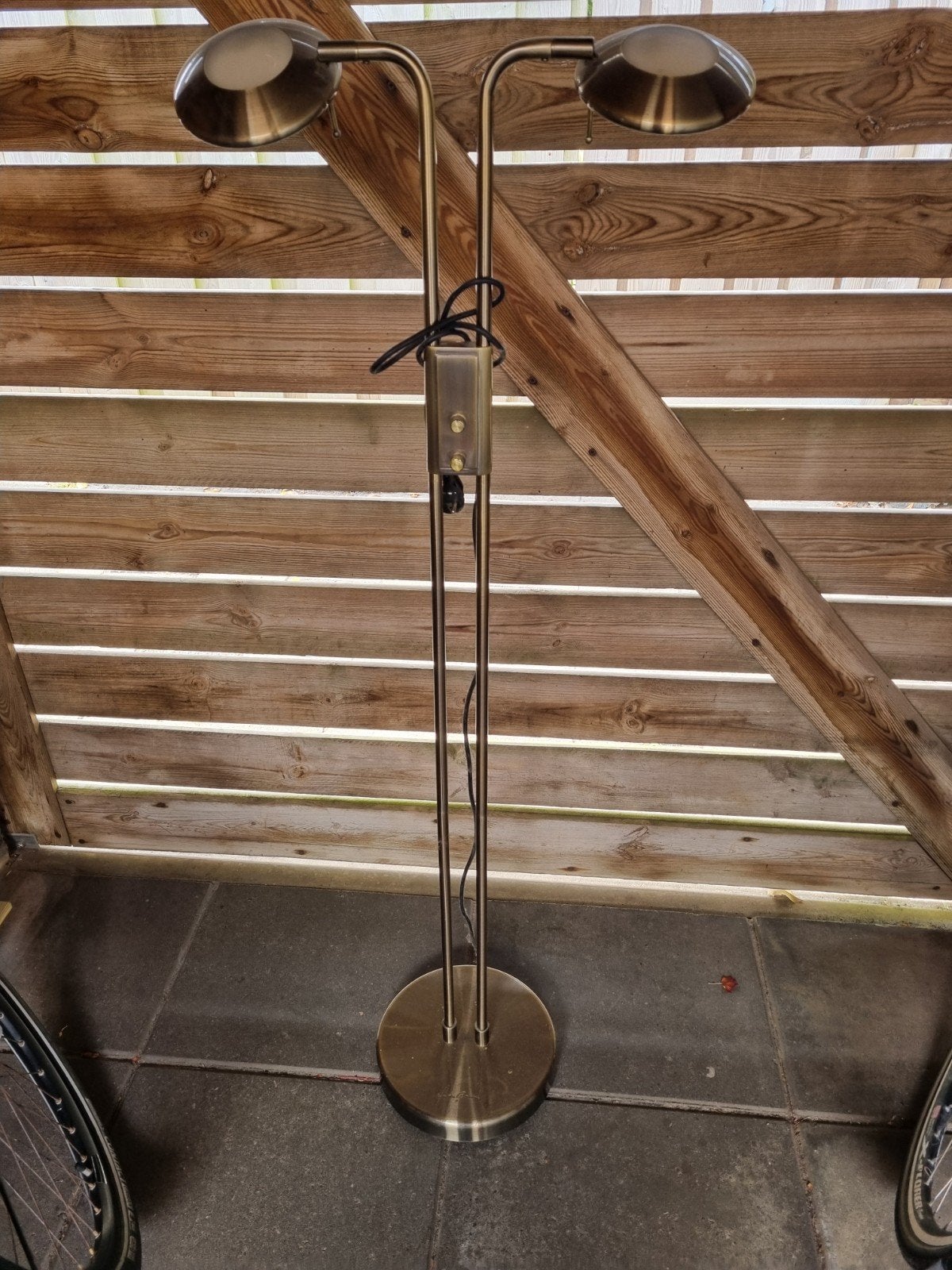 Vintage Vloerlamp van Jan des Bouvrie - Messing, Ophalen, Gebruikt, E27 (groot), 150 tot 200 cm
