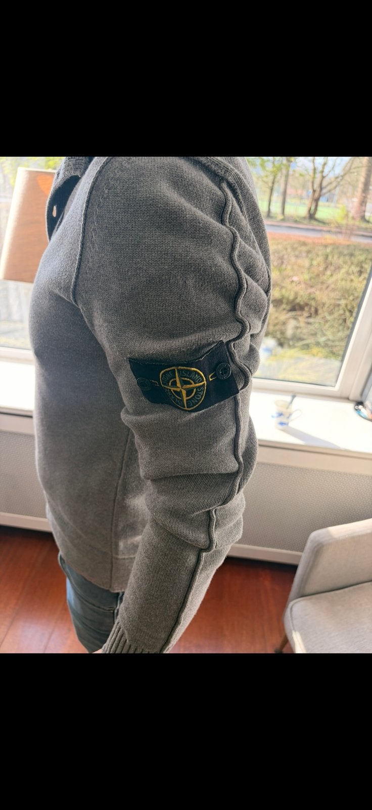 Stone Island trui grijs –  – badge – maat M /wol blend, Kleding | Heren, Ophalen of Verzenden, Zo goed als nieuw, Grijs