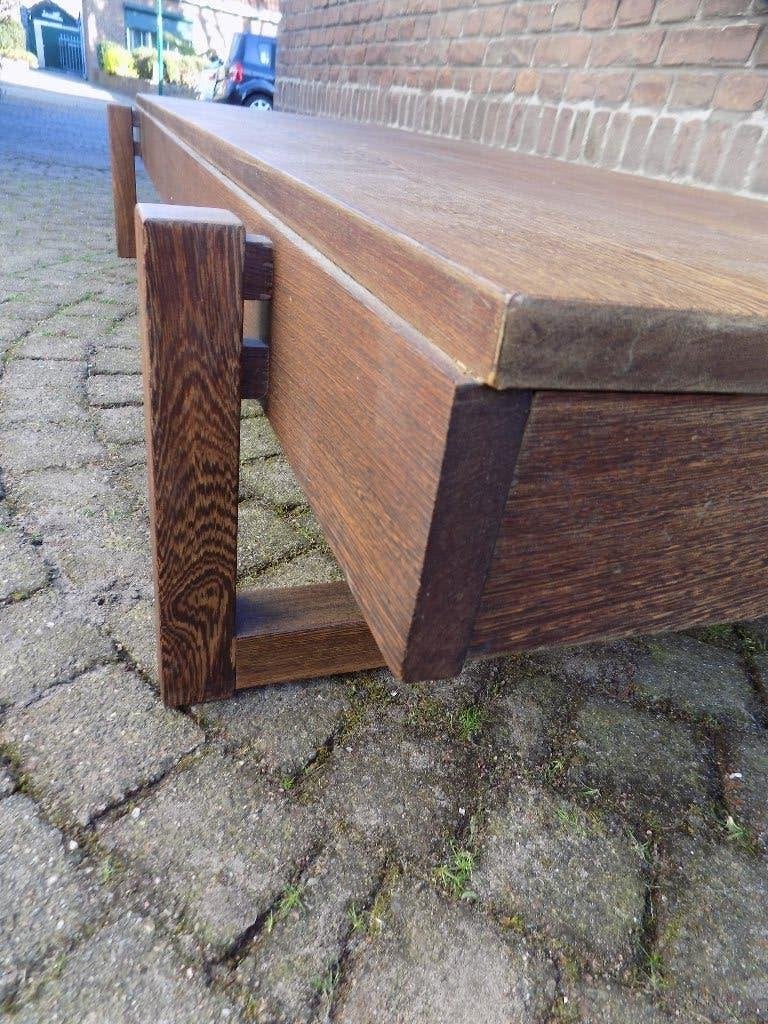 Mid century salontafel wenge deens design massief vintage, Ophalen of Verzenden, Gebruikt