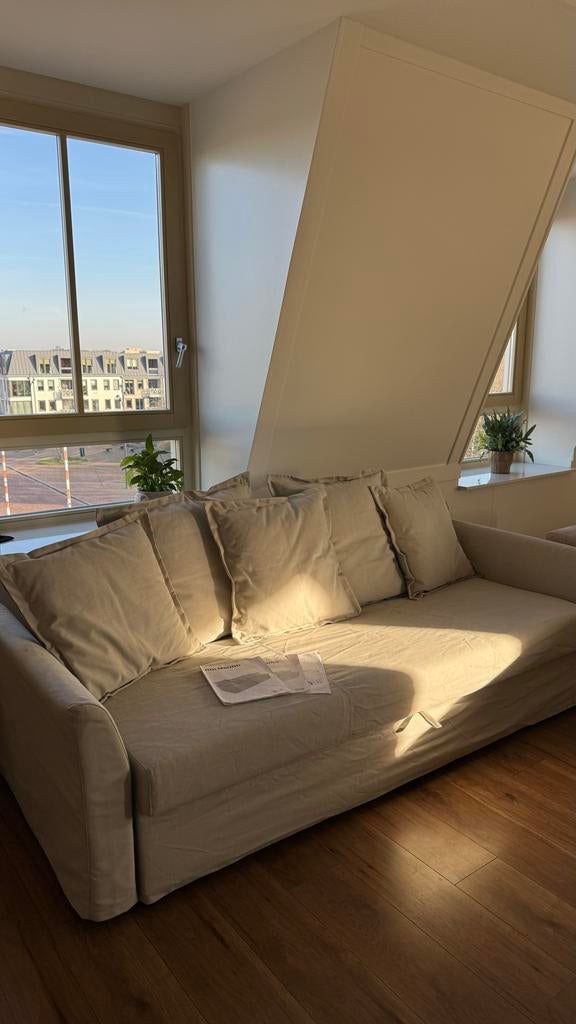 IKEA HOLMSUND slaapbank beige, Huis en Inrichting, Slaapkamer | Slaapbanken, Ophalen, Beige, Tweepersoons, Zo goed als nieuw