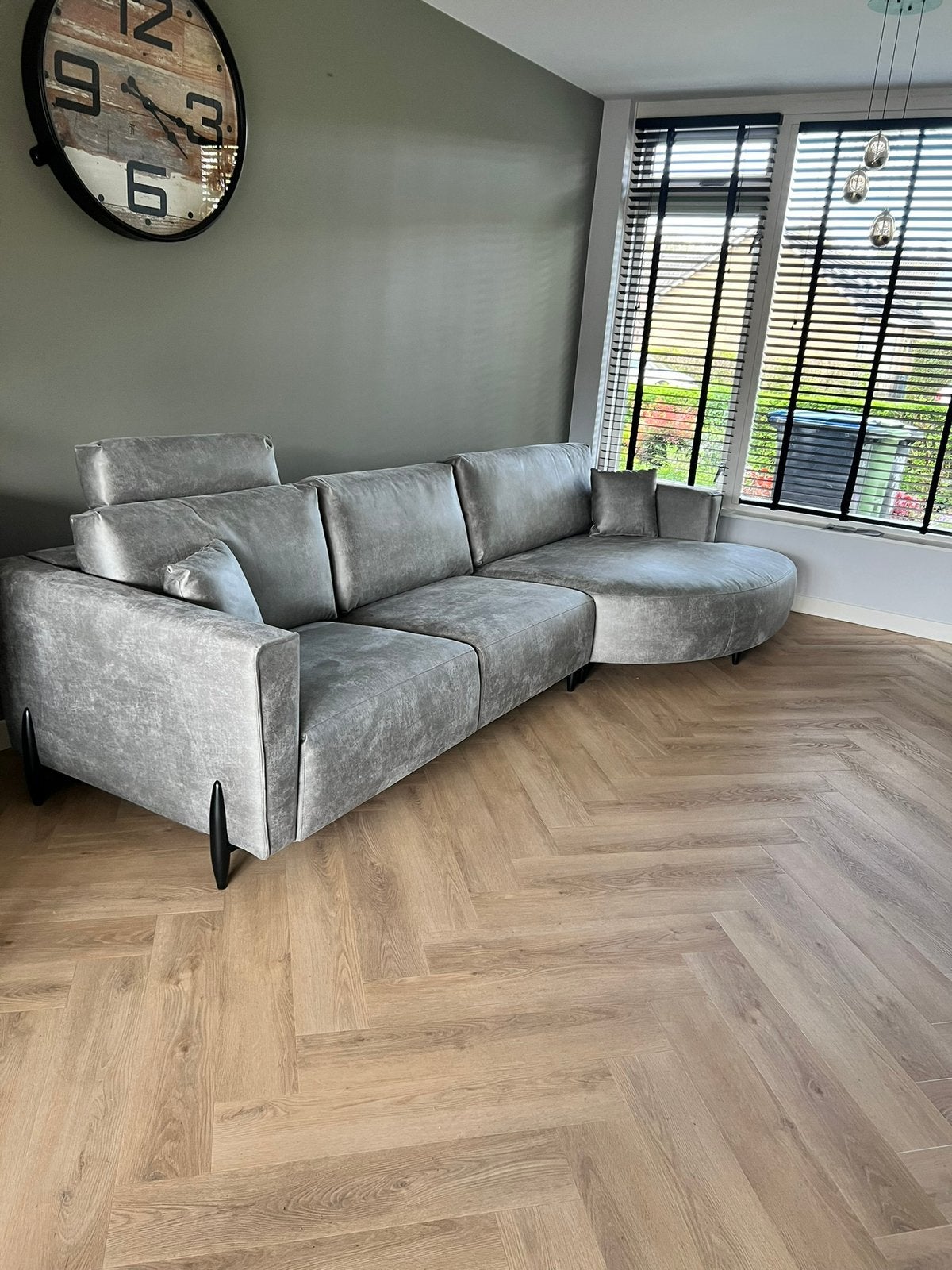 Bankstel talsano 3-zits microleder elektrisch deel 346x155, Ophalen, Zo goed als nieuw, Stof