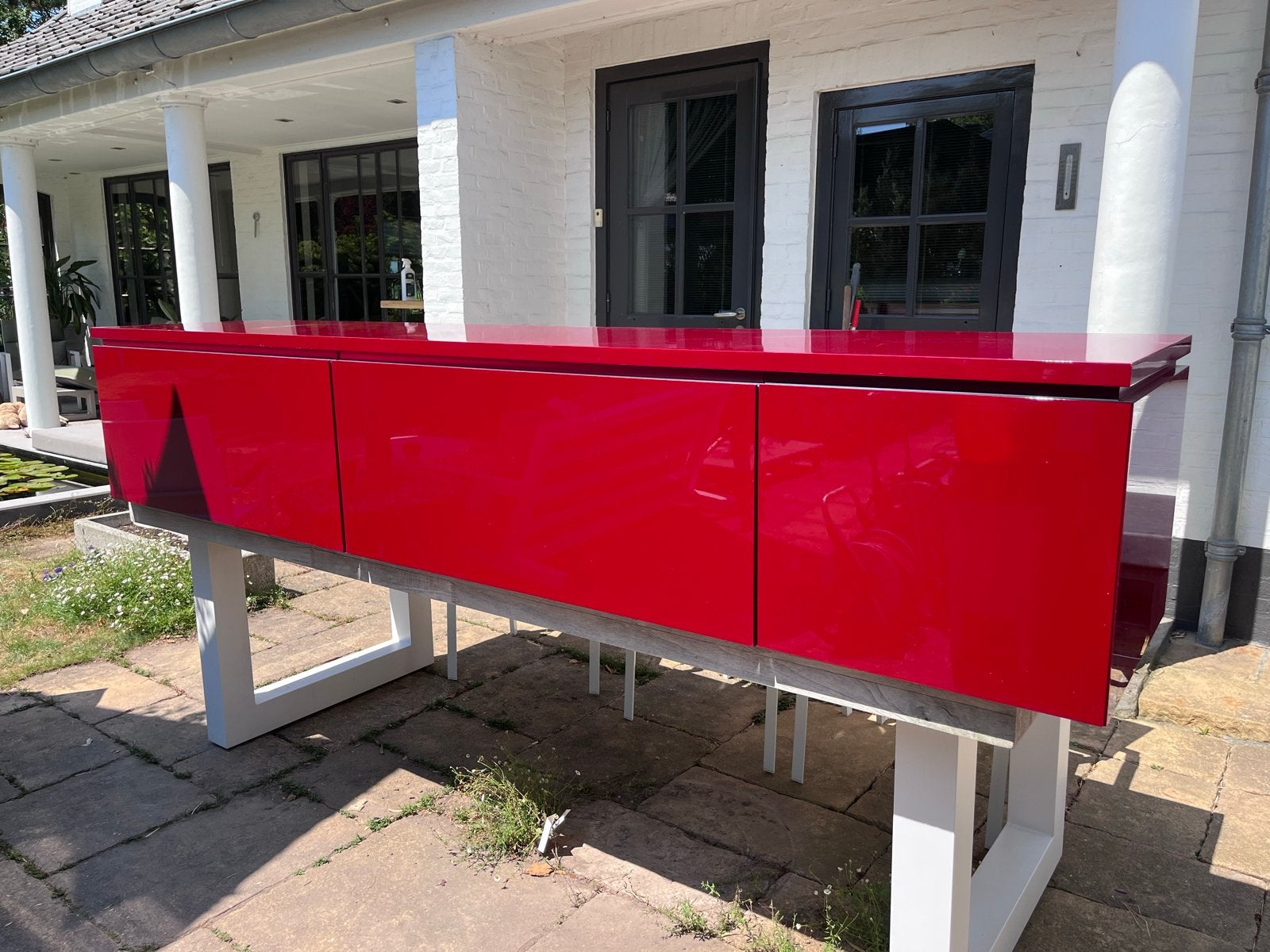 Interlübke Cube Zwevend Dressoir  wijnrood met Ophangsysteem, Huis en Inrichting, Ophalen, Overige materialen, Zo goed als nieuw