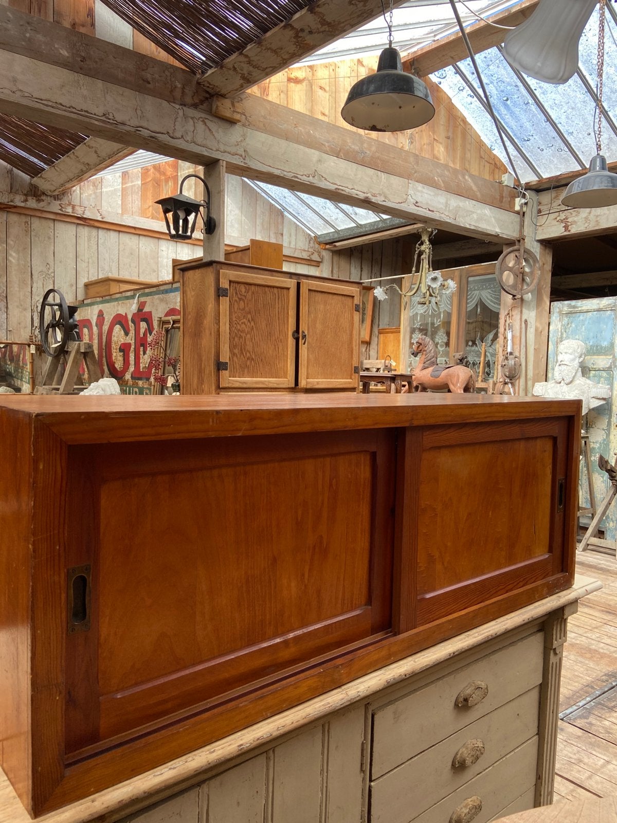 Mooie Franse vitrine toonbankvitrine balievitrine, Antiek en Kunst, Ophalen