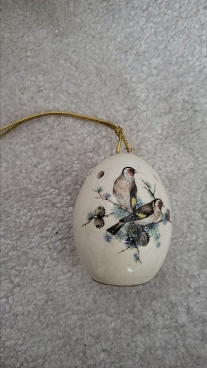 Decoratief Porseleinen Ei met Vogelmotief, Verzamelen, Overige Verzamelen, Gebruikt, Ophalen of Verzenden