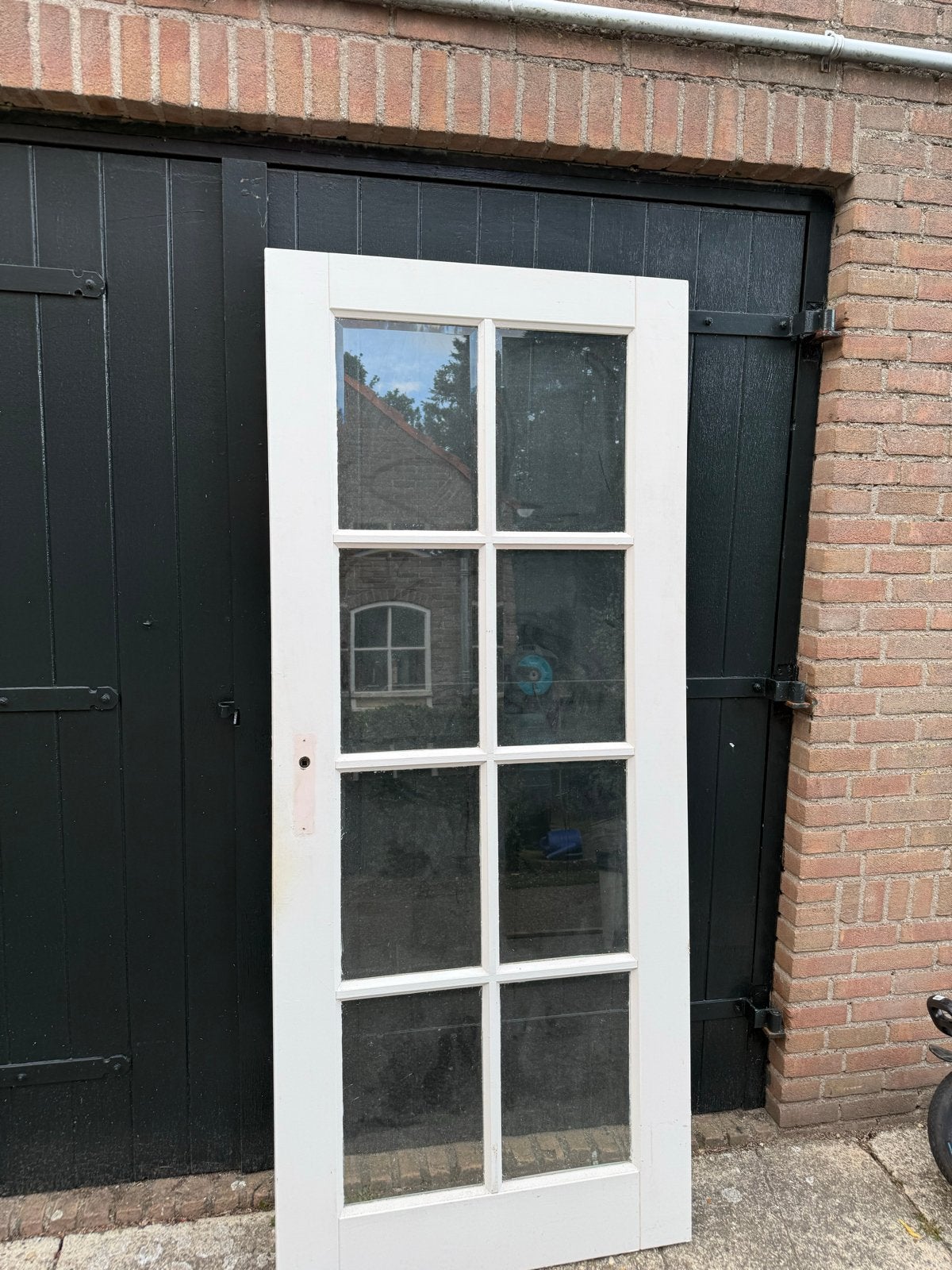 Binnendeur met facetglas - 205 x 85 cm, Ophalen, Gebruikt, 80 tot 100 cm, Binnendeur