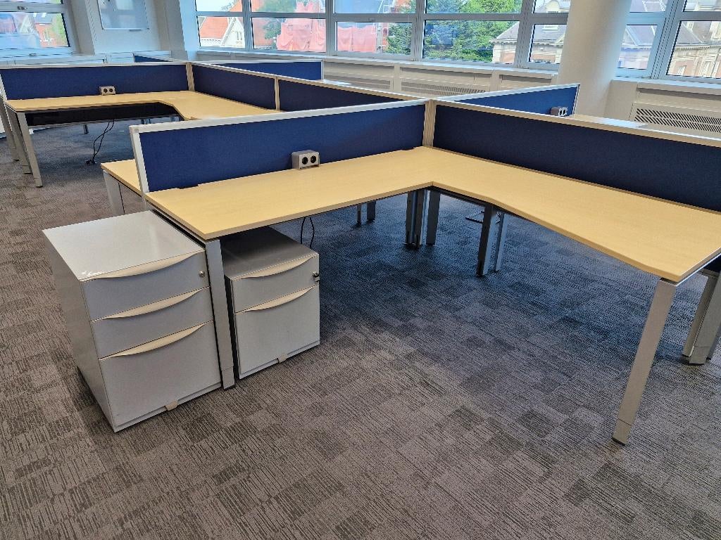 Steelcase Ladeblok 2 of 3 lades, effen grijs, verrijdbaar, Huis en Inrichting, Kasten | Ladekasten, Minder dan 50 cm, Zo goed als nieuw
