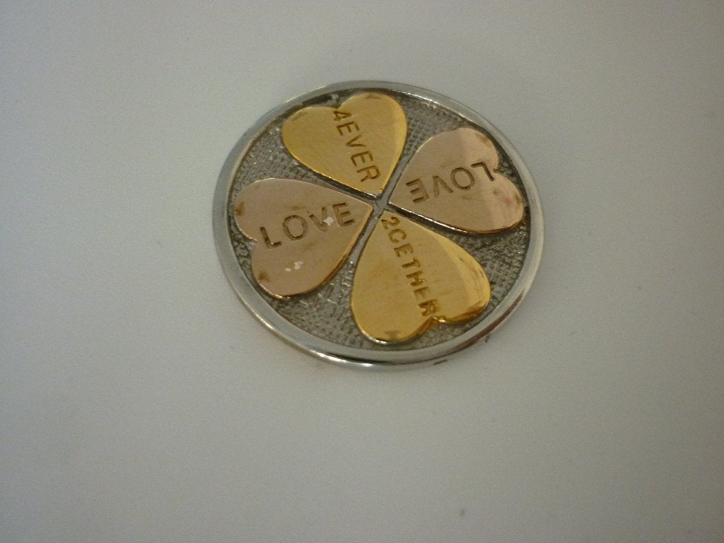 More Coin / Lucardi / munt voor muntketting / KLAVERTJE VIER, Overige materialen, Gebruikt, Ophalen of Verzenden, Bloem of Plant