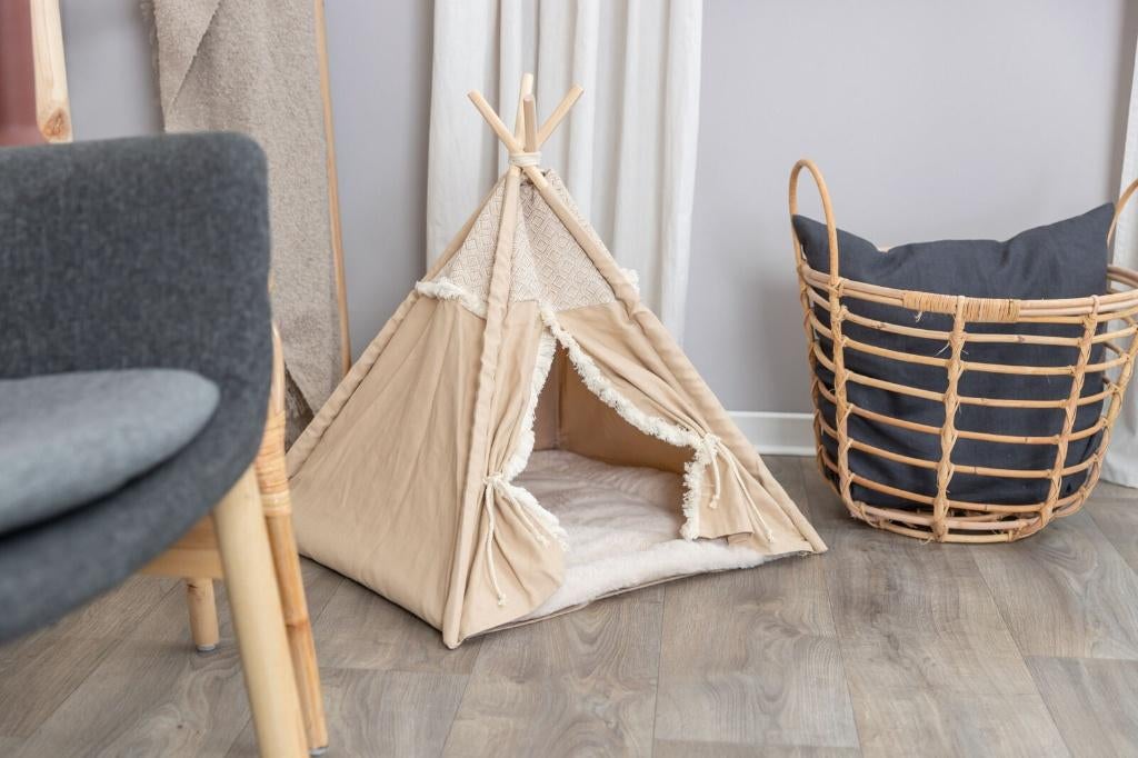 Kattenmand tipi tent Boho van € 44,99 nu voor maar € 32,95, ., Ophalen of Verzenden, ., Nieuw