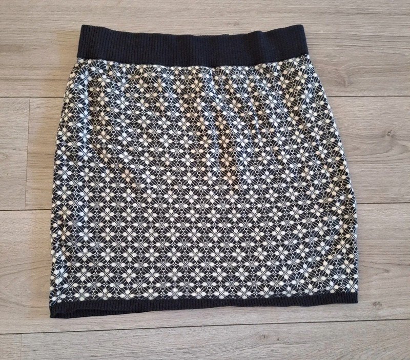 King Louie rok maat L 40 marineblauw wol katoen print, Maat 38/40 (M), Blauw, Ophalen of Verzenden, Zo goed als nieuw